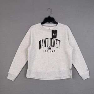 Nantucket Island Sweatshirt Womens Medium Gray Fleece Pullover Under Armour NWT